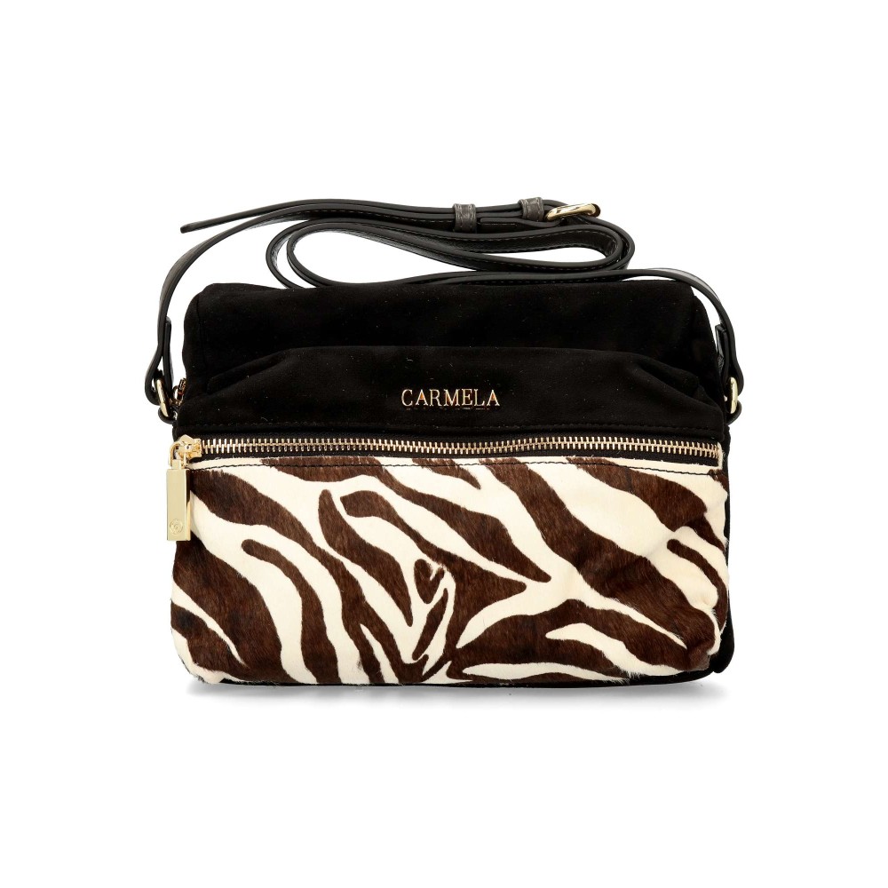 CARMELA Bolso bandolera estampado cebra