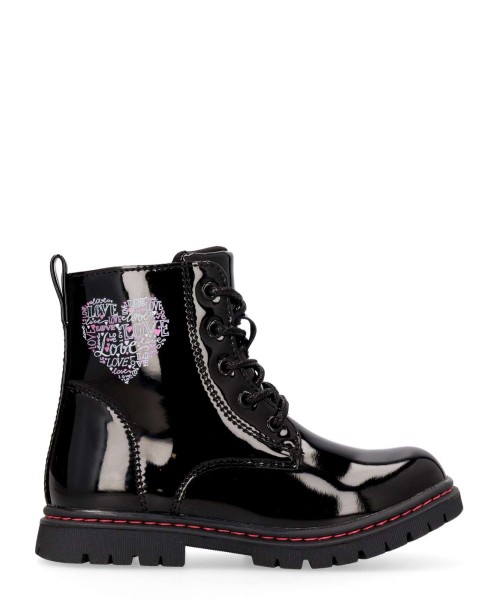 PEKES Botita militar charol corazón Love