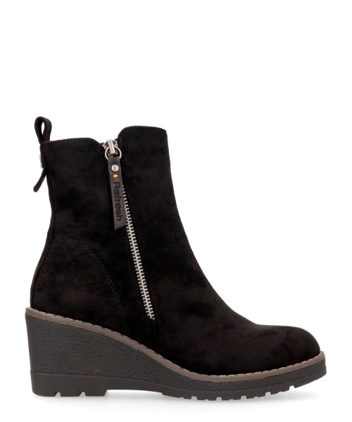 REFRESH Botines confort antelina cuña mujer
