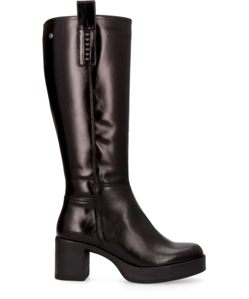 DORKING Bota alta piel confort tacón ancho Bowy