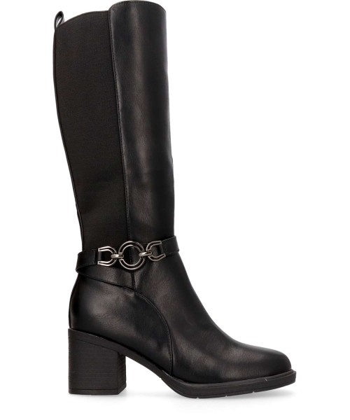 DAVINIA Bota alta chelsea confort tacón ancho