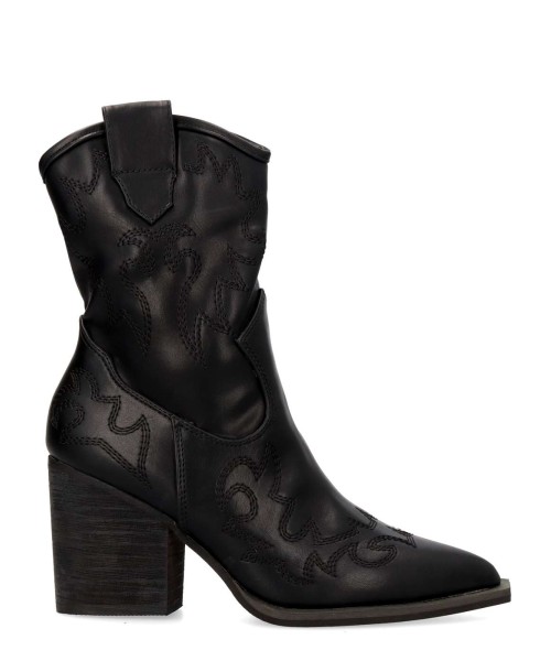 BUONAROTTI Botín cowboy tacón ancho confort