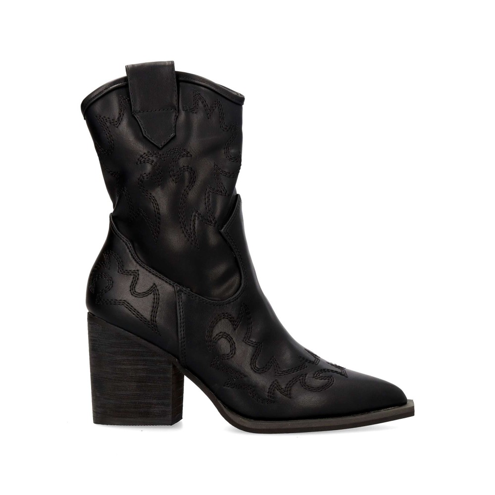 BUONAROTTI Botín cowboy tacón ancho confort