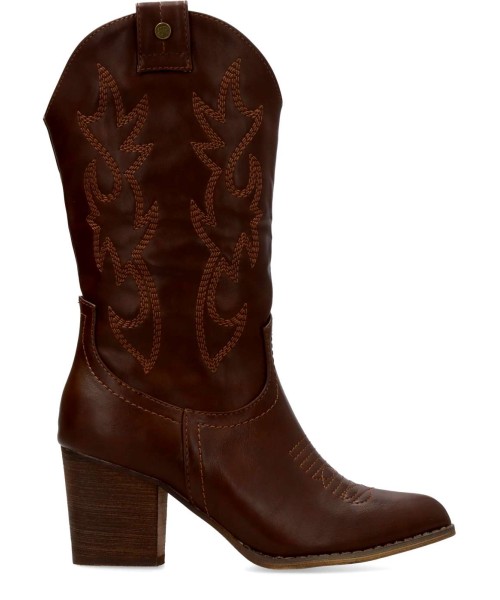 BUONAROTTI Bota cowboy tacón ancho confort