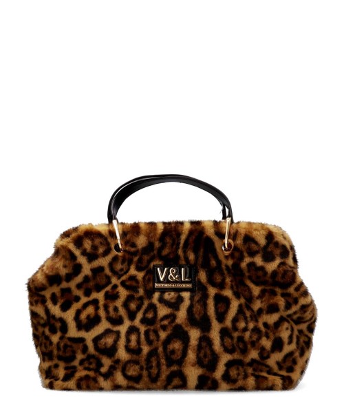 VICTORIO & LUCC Bolso de mano estampado leopardo