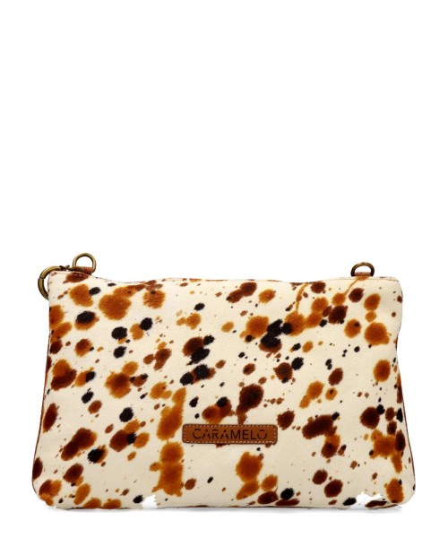 CARAMELO Bolso bandolera animal print vaca