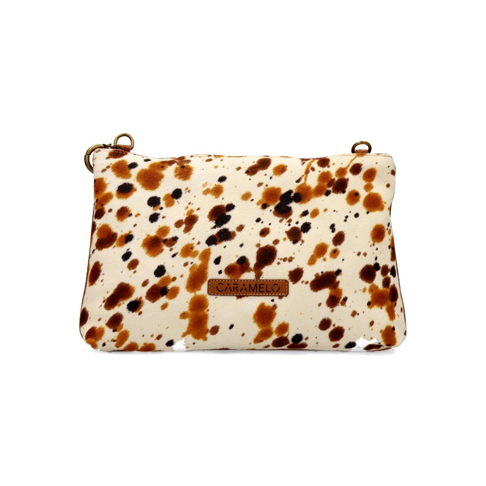 CARAMELO Bolso bandolera animal print vaca