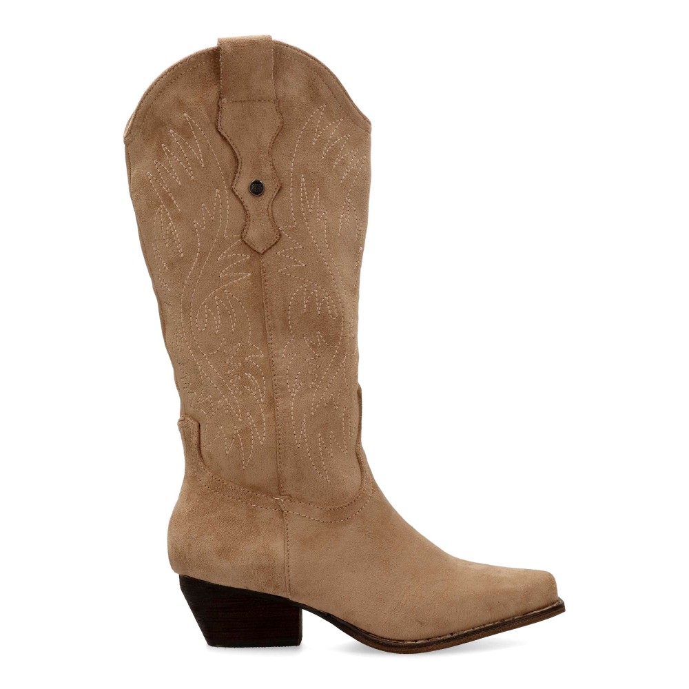 BUONAROTTI Bota cowboy textil antelina confort