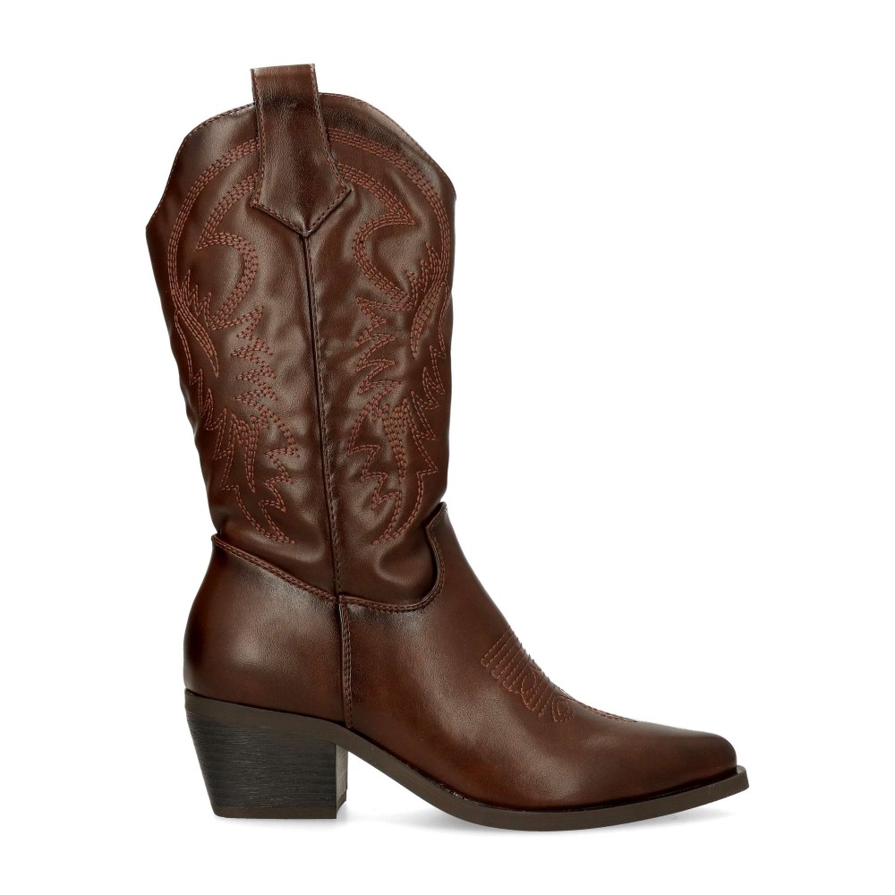VVNN Bota cowboy tacón ancho mujer