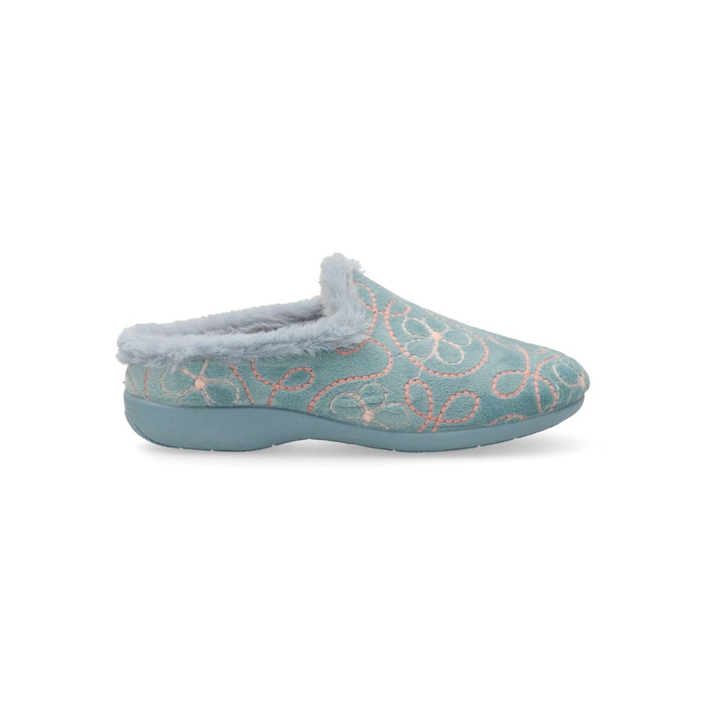 NATALIA Zapatilla de casa bordada cálida y confort