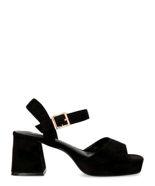 VVNN Sandalia fiesta antelina tacón ancho