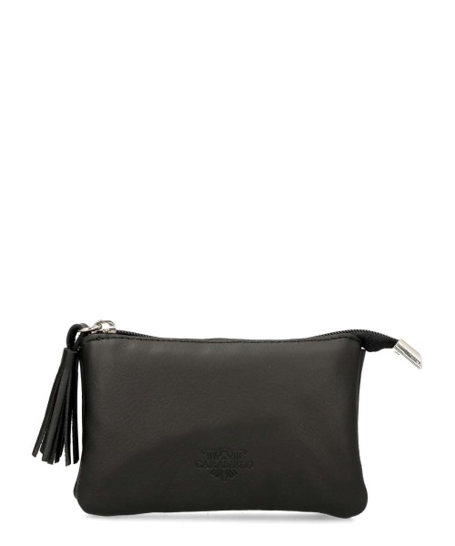 CARAMELO Monedero cremallera piel napa confort