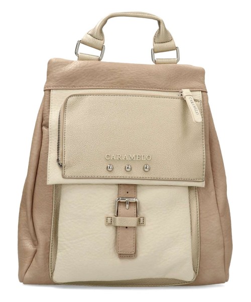 CARAMELO Bolso mochila nacarada mujer