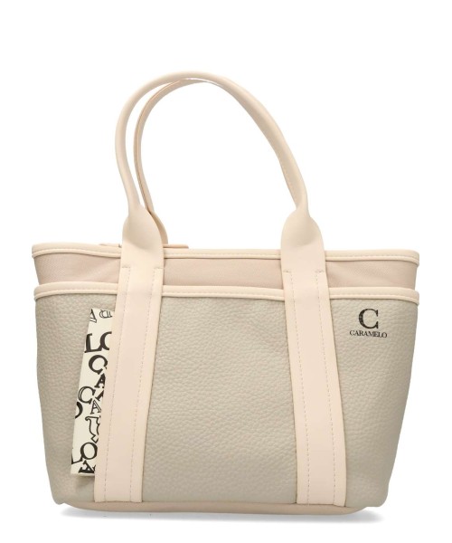 CARAMELO Bolso capazo bicolor mujer