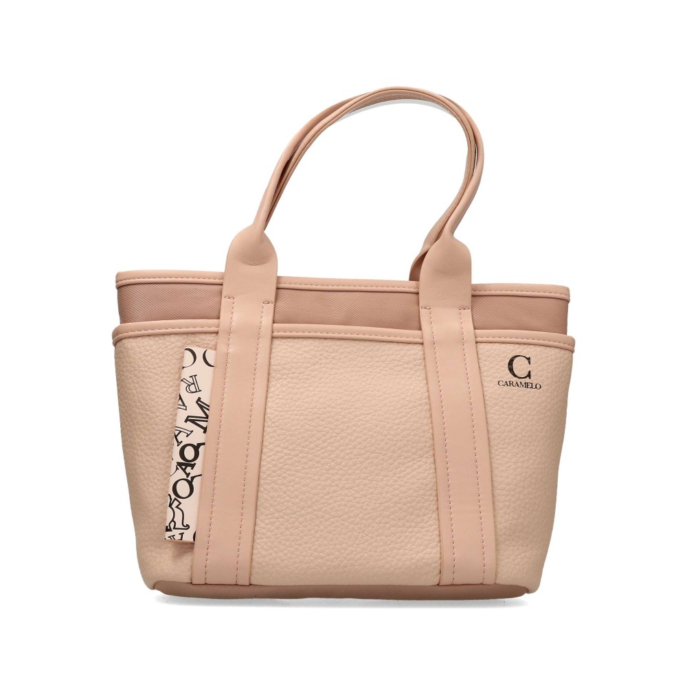 CARAMELO Bolso capazo bicolor mujer