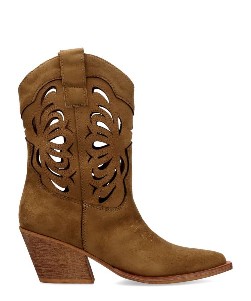 CORINA Bota baja cowboy caña troquelada