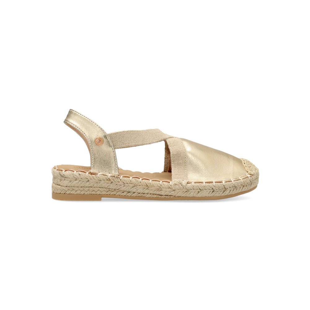 BUONAROTTI Alpargata metalizada confort mujer