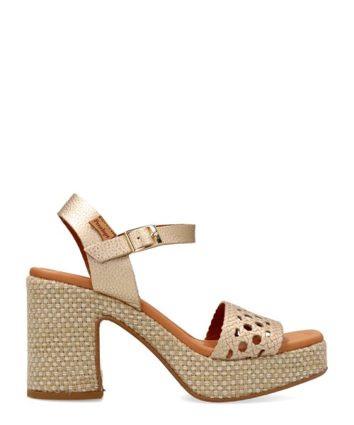 PENELOPE Sandalia piel plataforma cuerda trenzada