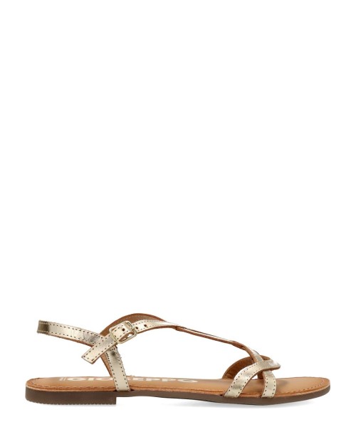 GIOSEPPO Sandalia plana piel metalizada Lamim