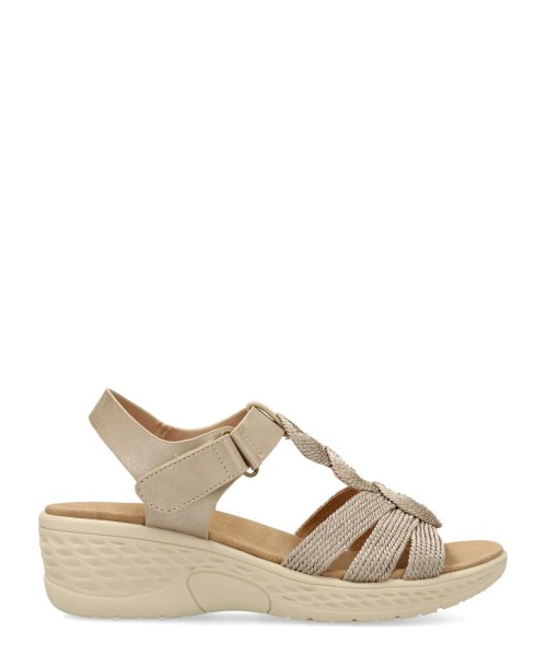 VANESSA Sandalia confort cuerda metalizada