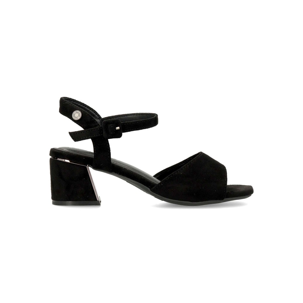 REFRESH Sandalia fiesta antelina tacón ancho