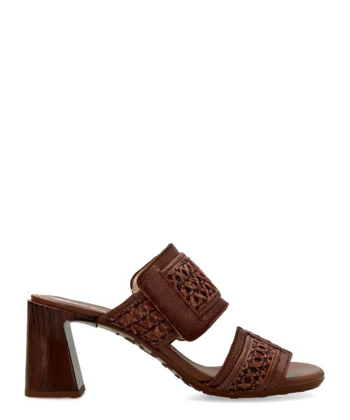 HISPANITAS Sandalia de vestir rafia y piel confort