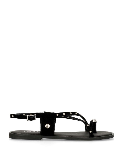 TOP3 Sandalia plana piel tachas mujer