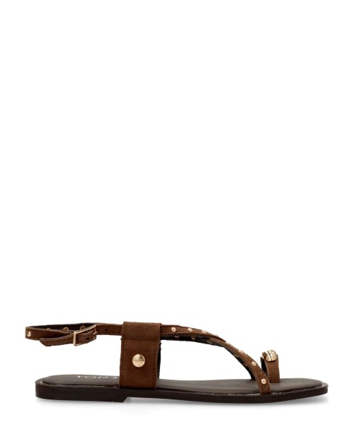 TOP3 Sandalia plana tachas piel confort