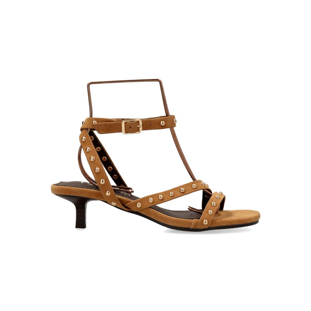 TOP3 Sandalia elegante piel confort tachas