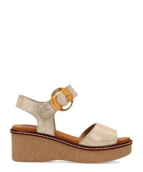 DORKING Sandalia confort cuña efecto rafia 