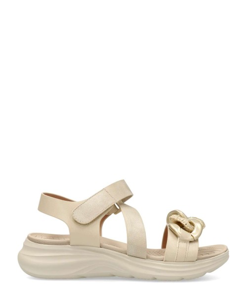 VANESSA Sandalia cómoda metalizada mujer