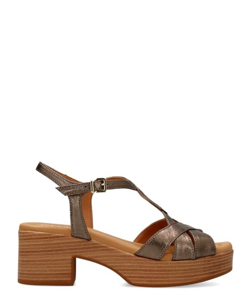 WEEKEND Sandalia fiesta piel metalizada