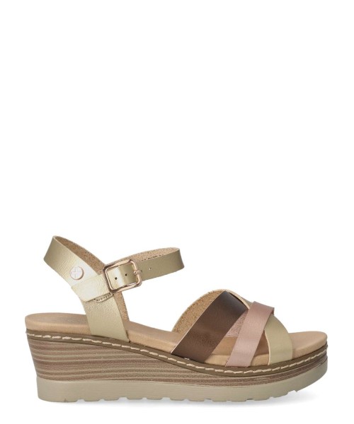 XTI Sandalia confor cuña hebilla mujer