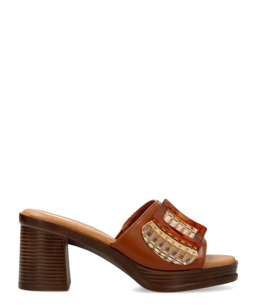 REFRESH Sandalia destalonada hebilla mujer