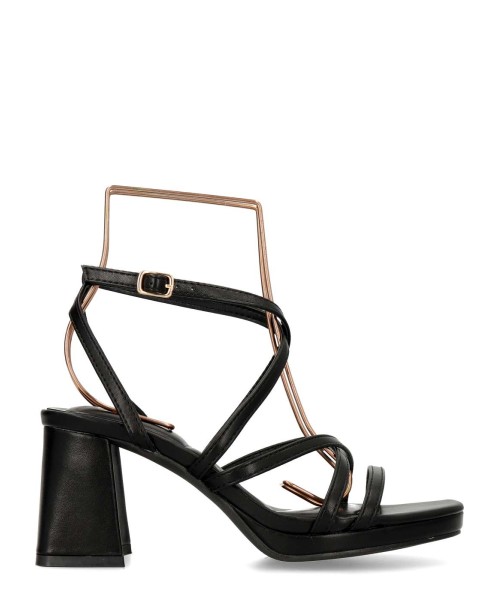 BUONAROTTI Sandalia fiesta elegante tacón ancho