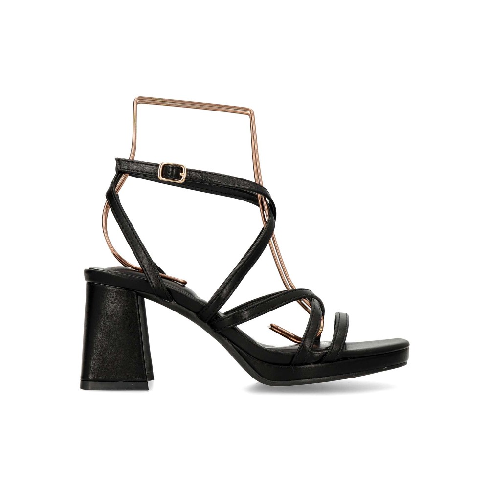 BUONAROTTI Sandalia fiesta elegante tacón ancho