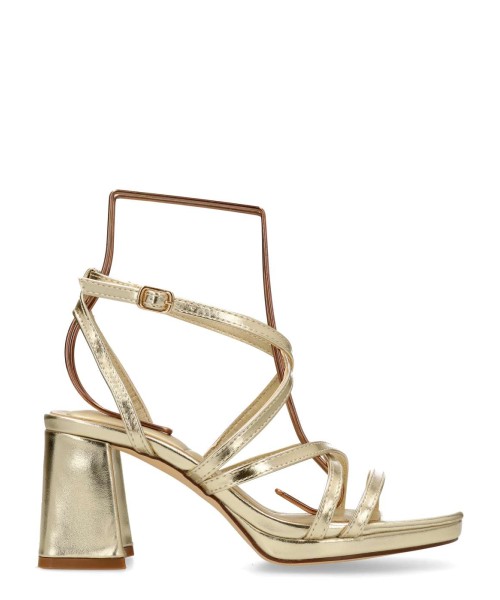 BUONAROTTI Sandalia fiesta tiras metalizadas mujer