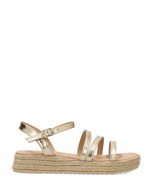 PEKES Sandalia alpargata metalizada niña