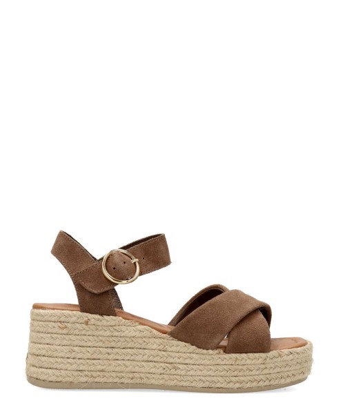 CHIKA10 Sandalia alpargata yute piel serraje