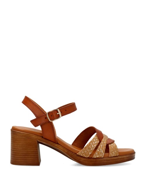 VANESSA Sandalia tacón medio piel confort