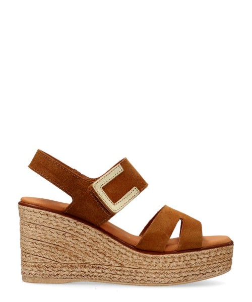 VANESSA Sandalia piel serraje efecto yute