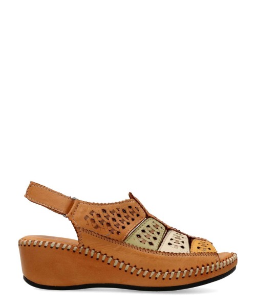 48+ HOURS Sandalia piel confort troquelada