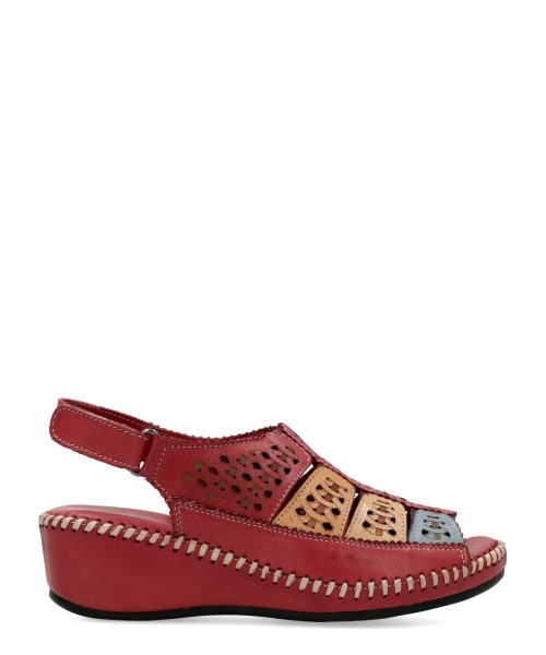 48+ HOURS Sandalia cómoda piel troquelada 