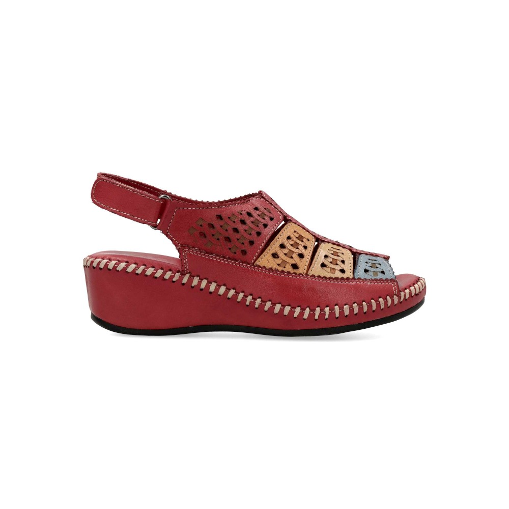 48+ HOURS Sandalia cómoda piel troquelada 