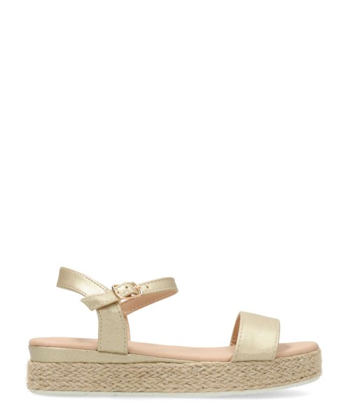 PEKES Sandalia metalizada cuerda trenzada