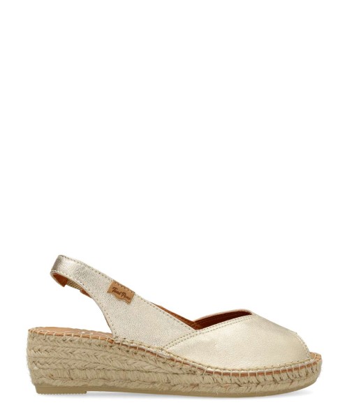 TONI PONS Sandalia alpargata piel metalizada
