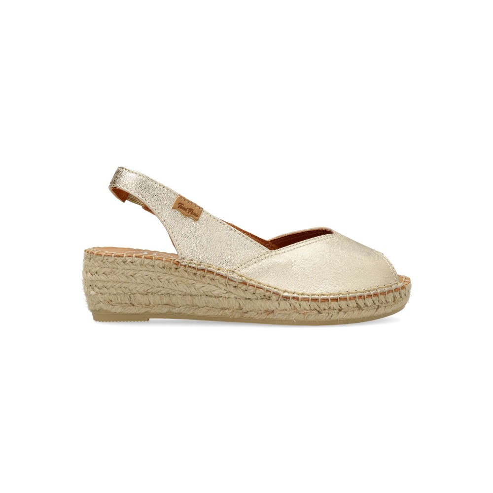 TONI PONS Sandalia alpargata piel metalizada