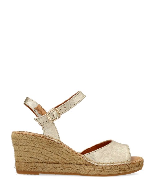 TONI PONS Sandalia alpargata yute piel metalizada