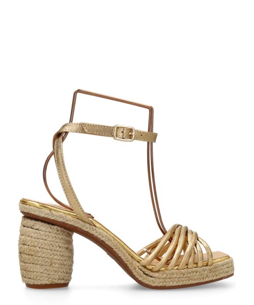 GAIMO Sandalia alpargata piel metalizada