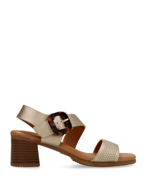 VANESSA Sandalia fiesta hebilla tacón ancho